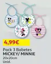 Auchan Mickey - pack 3 babetes 20x20 cm mk-rizo-r20 promoção