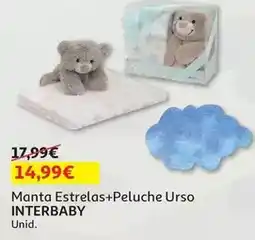 Auchan Interbaby - manta + peluche :urso azul estrellas pe020-01 promoção