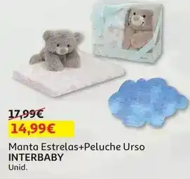 Auchan Interbaby - manta + peluche :urso azul estrellas pe020-01 promoção