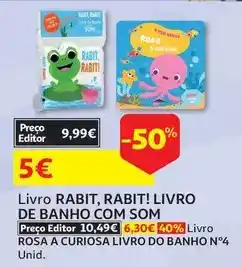 Auchan Rabit, rabit! livro de bahno com som - livro promoção