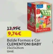 Auchan Clementoni baby - balde formas e cor promoção