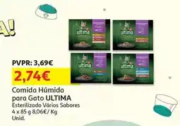 Auchan Ultima - comida húmida gato esteriliz frango&salmão 4x85g promoção