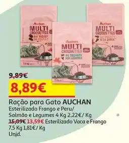 Auchan Auchan - ração gato esterilizado frango peru 4kg promoção