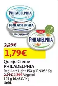 Auchan Philadelphia - queijo creme:regular 150g promoção