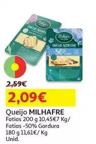 Auchan Milhafre - queijo:fatias 200 g promoção