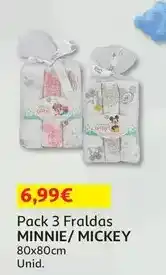 Auchan Minnie - pack 3 fraldas 80x80cm . mn018 promoção