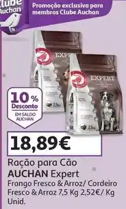 Auchan Auchan - ração cão expert frango fresco e arroz 7.5kg promoção