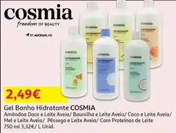 Auchan Cosmia - gel banho hidratante :amêndoa doce leite aveia 750ml promoção