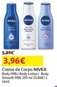 Auchan Nivea - creme corpo :body milk 250 ml promoção