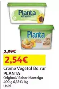 Auchan Planta - creme vegetal:p/barrar original 400g promoção