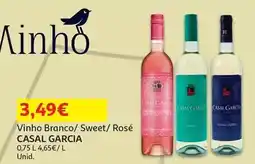 Auchan Casal garcia - vinho branco :vinhos verdes 0.75 l promoção