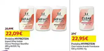 Auchan Myprotein - proteina :impact whey isolate choco 480g promoção