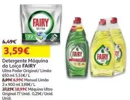 Auchan Fairy - det. loiça manual :limão 2x900ml promoção