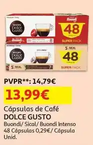 Auchan Dolce gusto - cápsulas café :buondi 48 un promoção