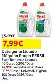 Auchan Persil - det. roupa máq. liquído universal 100d promoção