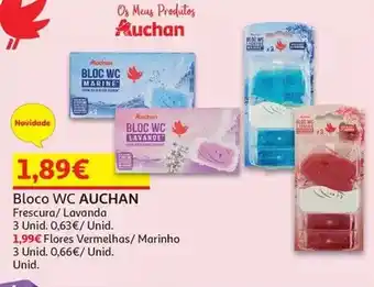 Auchan Bloco wc auchan:frescura 3un promoção