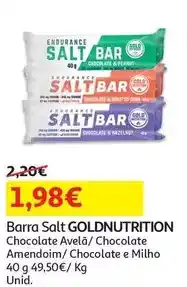 Auchan Goldnutrition - barra salt bar :chocolate avelã 40 g promoção