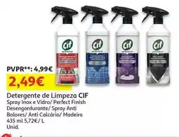 Auchan Cif - limpeza cozinha :spray inox & vitro 435 ml promoção