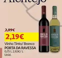 Auchan Porta da ravessa - vinho tinto :alentejo 0.75 l promoção