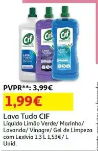 Auchan Cif - gel limpeza :gel activo c/ líxivia 1.3l promoção