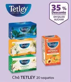 Auchan Tetley - chá :verde 20 saq promoção