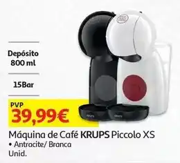 Auchan Krups - maquina cafe dolce gusto piccolo xs antracite kp1a3bp16 15 bares - deposito 800ml promoção