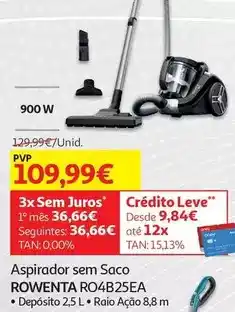 Auchan Rowenta - aspirador sem saco ro4b25ea promoção