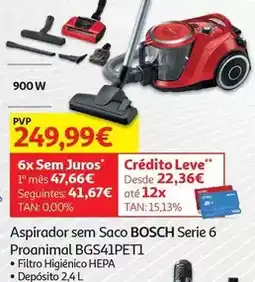 Auchan Bosch - aspirador sem saco serie 6 proanimal bgs41pet 1 promoção