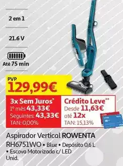 Auchan Rowenta - aspirador vertical rh6751wo promoção