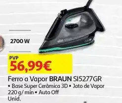 Auchan Braun - ferro a vapor si5277gr promoção