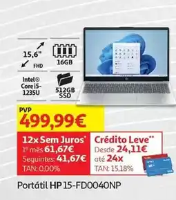 Auchan Hp - portátil 15-fd0040np promoção