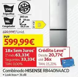 Auchan Hisense - combinado rb440n4acd promoção