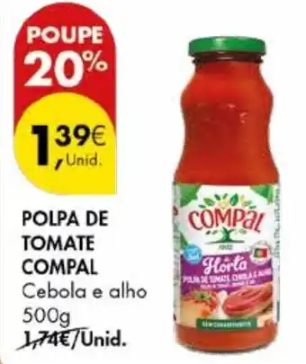 Pingo Doce Polpa de tomate compal cebola e alho promoção