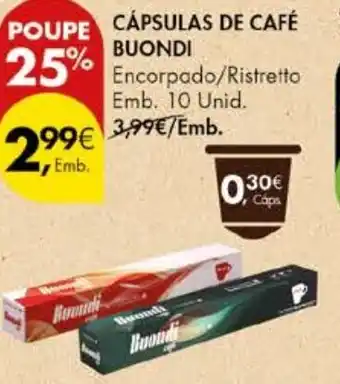 Pingo Doce Cápsulas de café buondi promoção