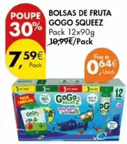 Pingo Doce Bolsas de fruta gogo squeez promoção