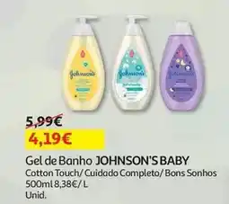 Auchan Johnson's baby - gel banho :cotton touch 500 ml promoção