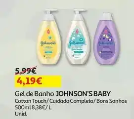 Auchan Johnson's baby - gel banho :cotton touch 500 ml promoção