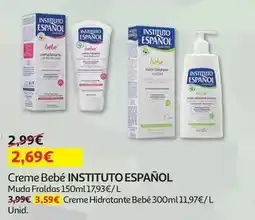 Auchan Instituto español - creme :muda fraldas bebé 150 ml promoção