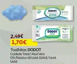 Auchan Dodot - toalhitas :cuidado total s/plast 48 un promoção