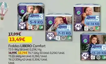 Auchan Libero - fraldas :comfort t4 7-11kg 50 un promoção