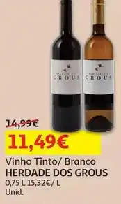 Auchan Herdade dos grous - vinho tinto :alentejo 0.75l promoção