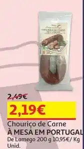 Auchan À mesa em portugal - chouriço de carne promoção