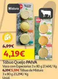 Auchan Paiva - tábua de queijo :vaca com especiarias 3x80g promoção