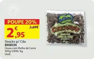 Auchan Bribon - snacks cão :ossos molh carn 500g 222001860 promoção