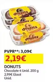 Auchan Donuts - :glacé 4un 200g promoção