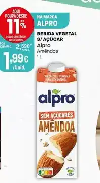 Intermarché Alpro - bebida vegetal s/açúcar promoção