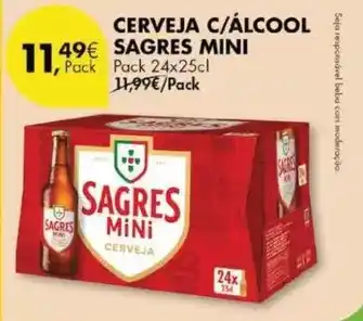 Pingo Doce Sagres mini - cerveja c/alcool promoção