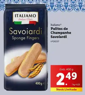 Lidl Italiamo - palitos de champanhe savoiardi promoção