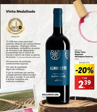 Lidl Almocreve - vinho tinto regional alemtazione reserva promoção