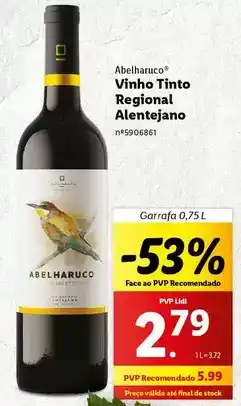 Lidl Abelharuco - vinho tinto regional alentejano promoção